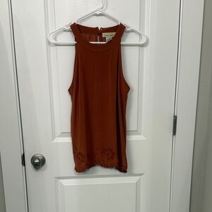 Elegant Sleeveless Top in Rich Rust